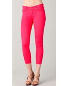 7 For All Mankind Cropped Skinny Jeans - Lyst