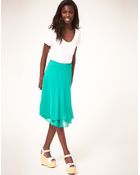 Asos Soft Midi Skirt With Double Layer - Lyst