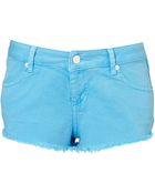 Moto Denim Hotpants - Lyst