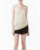 Zara Vest Top with Asymmetric Hem - Lyst