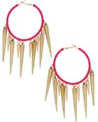Topshop Thread Spike Hoop Earrings - Lyst