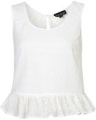 Topshop Lace Peplum Top - Lyst