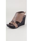 Costume National T Strap Platform Clog Sandals - Lyst