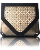 Poupee Couture Crystal Clutch Black Olive Leather - Lyst