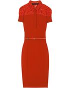 Elie Saab Lace Jersey Tailored Shirt Dress - Lyst