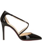 Christian Louboutin 100mm Crosspiga Patent Pumps - Lyst