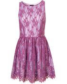 Topshop Lace Skater Dress - Lyst