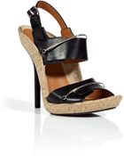 Givenchy Black and Natural Cork Sandals - Lyst