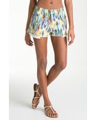 Current/Elliott The Boyfriend Print Cutoff Denim Shorts - Lyst
