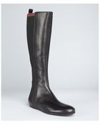 Gucci Black Leather and Stretch Sides Riding Boots - Lyst