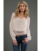 Free People Polka Dot Top in Ivory - Lyst