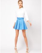 ASOS Collection Asos Pleated Mini Skirt with Belt - Lyst