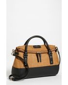 Kate Spade Small Leslie Straw Satchel - Lyst