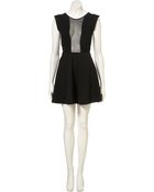 Topshop Mesh Insert Skater Dress - Lyst