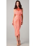 Willow Gathered Knot Tulle Dress - Lyst