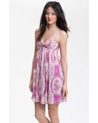 Free People Twist Print Chiffon Dress - Lyst