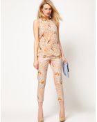Oasis Oasis Bird Print Trouser - Lyst