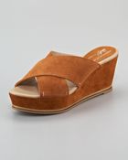 Donald J Pliner Suede Crisscross Wedge Sandal - Lyst