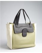 Marc Jacobs Olive And Ivory Leather Tote - Lyst