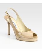 Jimmy Choo Nova Patent Leather Slingbacks - Lyst