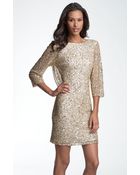 Pisarro Nights Cowl Back Sequin Bead Dress - Lyst
