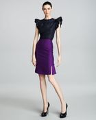 Saint Laurent Fitandflare Skirt Purple - Lyst
