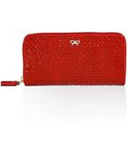 Anya Hindmarch Red Large Woven Leather Wallet - Lyst