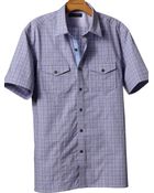 Banana Republic Shortsleeve Plaid Utility Shirt - Lyst