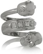 Alexander McQueen Swarovski Crystal Doubleskull Ring - Lyst