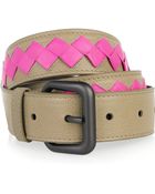 Bottega Veneta Twotone Intrecciato Leather Belt - Lyst