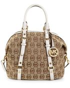 Michael Kors Monogram Bedford Medium Satchel - Lyst