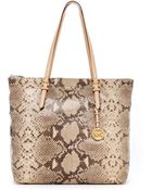 Michael Kors Jet Set Pythonembossed Large Item Tote - Lyst