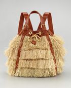 Tory Burch Runway Raffia Backpack - Lyst
