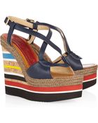 Paloma Barceló Formentera Leather Wedge Sandals - Lyst