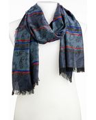 Etro Jacquard Paisley Stripe Scarf - Lyst