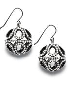 Eci Large Pave Crystal Filgree Drop Earrings - Lyst