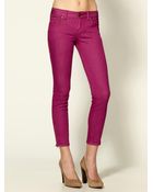 Free People Cropped Color Skinny Jeans - Lyst