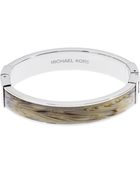 Michael Kors Silver Tone Horn Hinge Bangle - Lyst