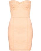 Topshop Denim Cupped Bandeau Dress - Lyst