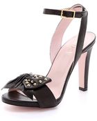 RED Valentino Studded Bow Sandals - Lyst