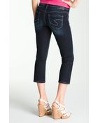Silver Jeans Co. Flare Leg Capri Jeans - Lyst