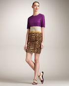 Giambattista Valli Colorblock Leopard Dress - Lyst
