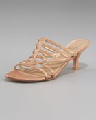Stuart Weitzman Kitten-heel Strappy Slide - Lyst