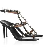 Valentino Studded Leather Sandals - Lyst
