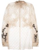 Valentino Sheer Lace Blouse - Lyst