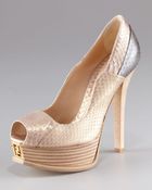 Fendi Fendista Snakeskin Platform Pump - Lyst