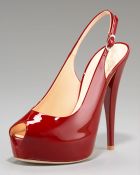 Giuseppe Zanotti Patent Peep-toe Slingback Pump - Lyst