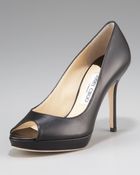 Jimmy Choo Luna Peep-toe Platform Pump, Black - Lyst