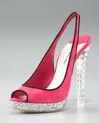 Miu Miu Jewel-heel Suede Platform Sandal - Lyst