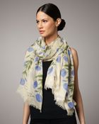Oscar de la Renta Poppy-print Scarf - Lyst